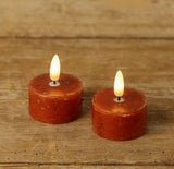 #NY236555  Set of 2 3D Flame Bronze Tealight Candles