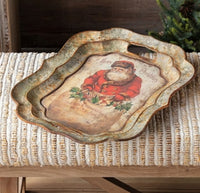 #881022  Vintage Santa w/ Bag Tray