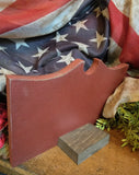 #AM64 Colonial Red "AMERICA EST 1776" Tavern Shelf Sitter