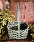 #PB-SBB Primitive "Pewter Blue" Square Bottom Berry Basket