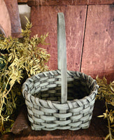 #PB-SBB Primitive "Pewter Blue" Square Bottom Berry Basket