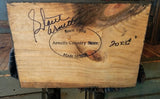 #A269 2026 Signed ARNETT'S Crazy Quilt Santa With Antique Pull Toy Horse & Flag