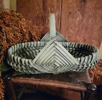 #S7-PBSM Primitive Distressed "Pewter Blue" Short Melon Basket MADE IN THE USA!