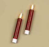 #NY246163 Pair of Two 5.75In 3D Flame Red Taper Candle