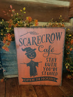 #PWPCAFE "Scarecrow Cafe" Wood Sign MADE IN THE USA!