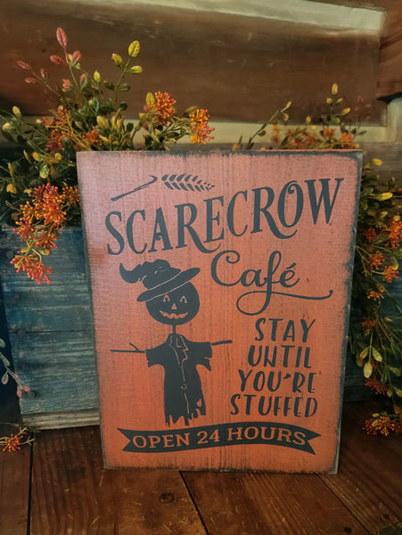 #PWPCAFE "Scarecrow Cafe" Wood Sign MADE IN THE USA!