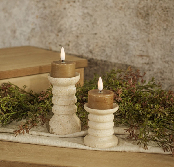 #NY236554  Set of 2 3D Flame Beige Tealight Candle