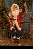 #2DR Primitive Santa On Drum By HOLLY SCHMIDT