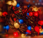 #W20T-AMRC  20ct. "America" Teeny Silicone String Lights