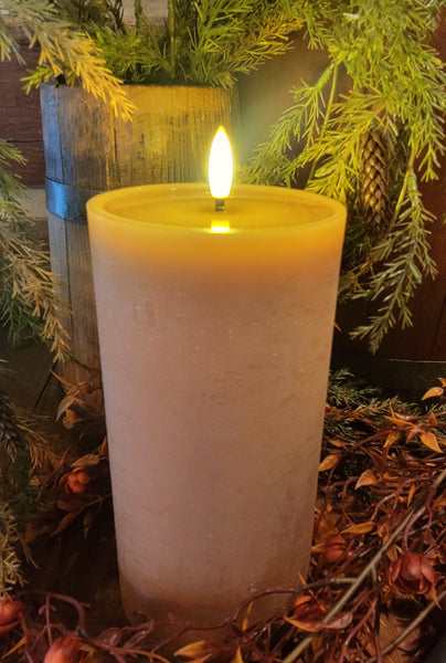 #24PDN  Primitive Caramel 8x4" Flameless Realistic Melt Pillar Candle