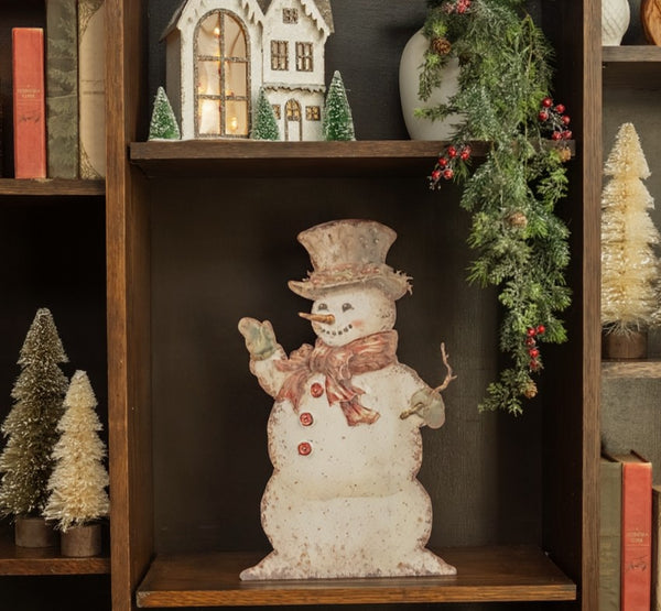 #237620  18In Cheerful Snowman Metal Dummy Board