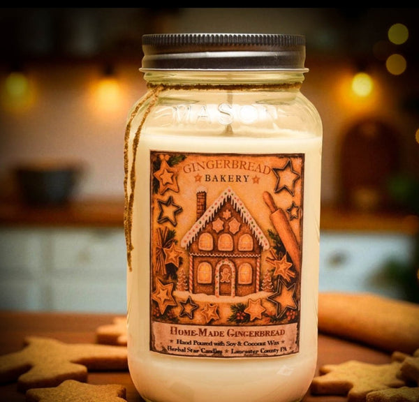 #GB24 " Home-Made Gingerbread" 24oz Soy Jar Candle