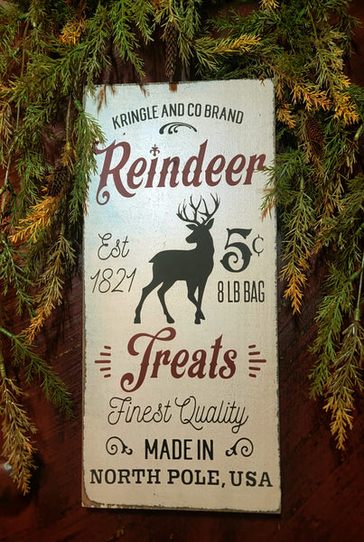 #RT816 "Reindeer Treats" Sign With Rusty Wire