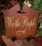 #R-WTP Colonial Red "WE THE PEOPLE 1776" Sign With Easel