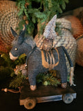 #58HS Primitive Donkey Pull-Toy By HOLLY SCHMIDT