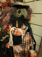 #RC-HD Primitive "HILDA" The Primitive Witch & Cat 🐈 Handmade by Rugged Chic