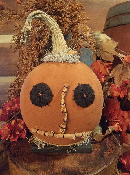 30-JH Primitive Orange Jack O Lantern Head MADE IN AMERICA!