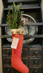 #1RSM Red Stocking With Mouse & Greens By RUGGED CHIC COLLECTION