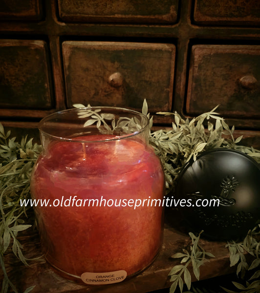 #110271  "ORANGE CINNAMON CLOVE" 34oz Jar Candle