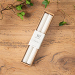 #8C0571  "Plaster White" 10 Inch REAL Wax Taper Candles - Pack of 2
