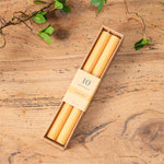 #8C0569  "Golden Yellow" 10 Inch REAL Wax Taper Candles - Pack of 2