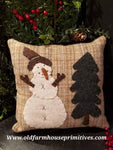 #HMWSMP6 Handmade Wool "Snowman" Tree 🌲 Pillow (Made In USA)
