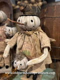 #DASG Primitive Antique White Hand Carved Snowman Girl ⛄️ (Made In USA)