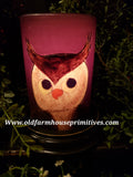 #CRDS34 Primitive "Large Owl" Wax Candle Sleeve (Made In USA)