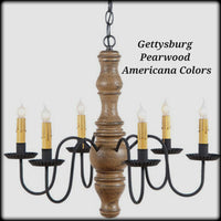 #9103 Primitive Wooden Gettysburg Chandelier In Americana Colors (Made In USA)