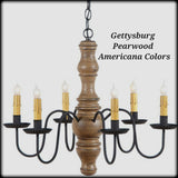 #9103 Primitive Wooden Gettysburg Chandelier In Americana Colors (Made In USA)