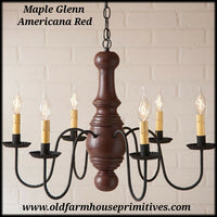 #9101T Primitive Maple Glenn Wooden Chandelier (Made IN USA)