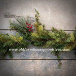 #RH349 6’ Mixed Pine Garland With Berries