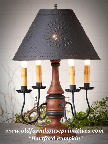 #9188 Primitive Jamestown Lamp in Hartford Colors (Made In USA)