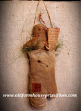 #RSN13 Primitive Gingerbread In Mitten "Ginger" Ornament (Made In USA)