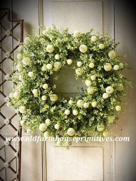 #GBWW4 Garden Bliss "Cream" Wreath 22"