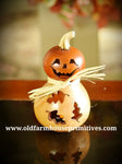 #MBGF11 Meadowbrooke Gourd "Dexter" Jack-O-Lantern Miniature (Made In USA)