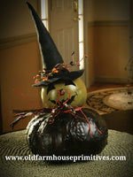 #MBGF12 Meadowbrooke Gourd "Fiona" Green Face Witch (Made In USA)