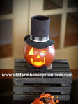 #MBGF36 Meadowbrooke Gourd "Lennox" Jack-O-Lantern Small Lit (Made In USA)