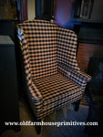 Miller's Creek Wing back Chair Tavern Check (IN STOCK FOR PICK UP)