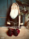 #OTCS2 Primitive Small Sitting Santa🎅 Wearing Green Coat (Made In USA) ★LAST ONE★