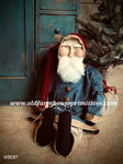 #OTCS7 Primitive Sitting Santa 🎅 Wearing Blue Coat (Made In USA)★LOW INVENTORY★