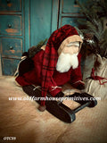 #OTCS9 Primitive Santa 🎅Wearing Red Coat Riding "Sled" (Made In USA) ★LAST 2