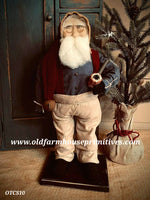 #OTCS10 Primitive Santa 🎅 Wearing Suspenders Holding "Pipe" (Made In USA) 2022 ★IN STOCK★