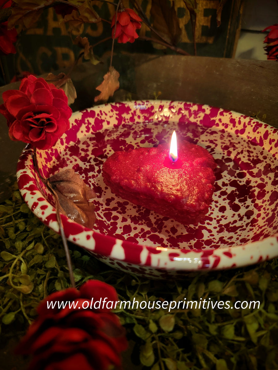 CSHEART "Cinnamon Floating ️ Heart Candle" Old Farmhouse Primitives