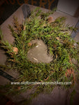 #SV593 Primitive Realistic Pine Wreath
