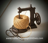 #8R7694﻿ Primitive Iron Sewing Machine Twine String Holder With Scissors