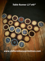 #HSD212566  Primitive Colorado Wool Penny Table Runner