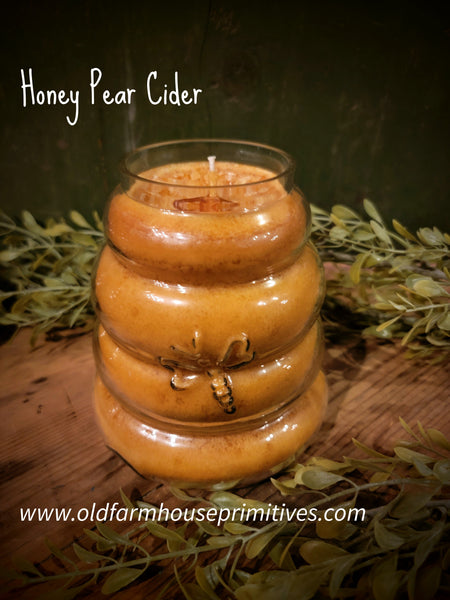 #JBH71 "HONEY PEAR CIDER" Large Beehive 🐝 Jar Candle