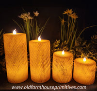 #HCPLR Primitive "Honeycomb" Battery Pillar Candles