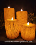 #HCPLR Primitive "Honeycomb" Battery Pillar Candles